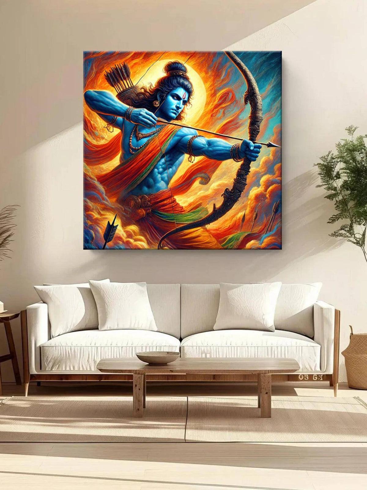 999Store Lord Rama Warrior Canvas Painting
