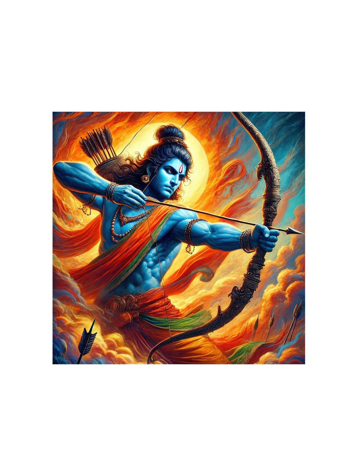 999Store Lord Rama Warrior Canvas Painting