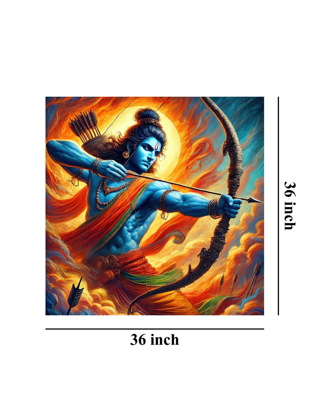 999Store Lord Rama Warrior Canvas Painting