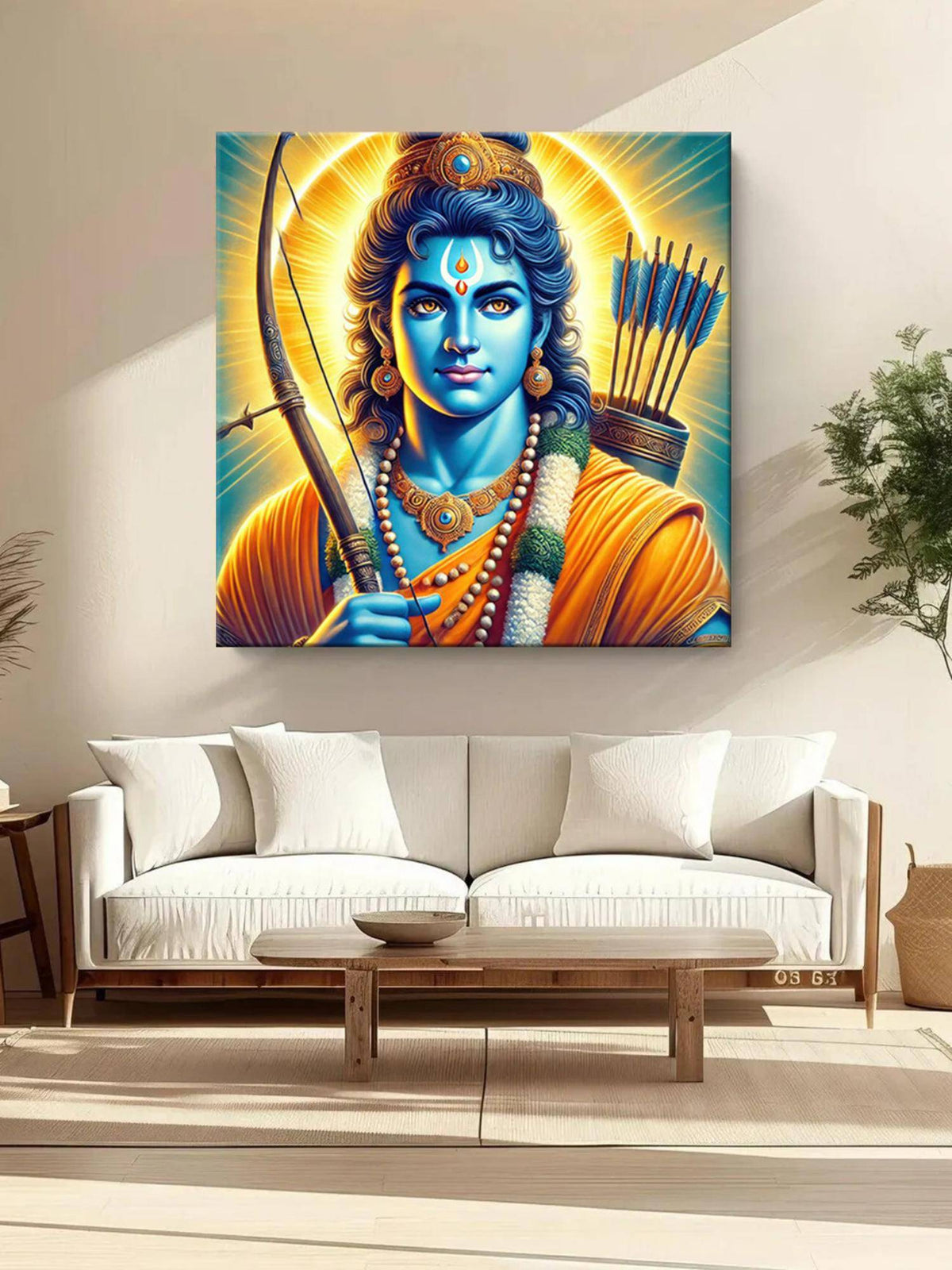 999Store Vibrant Lord Rama Canvas Painting
