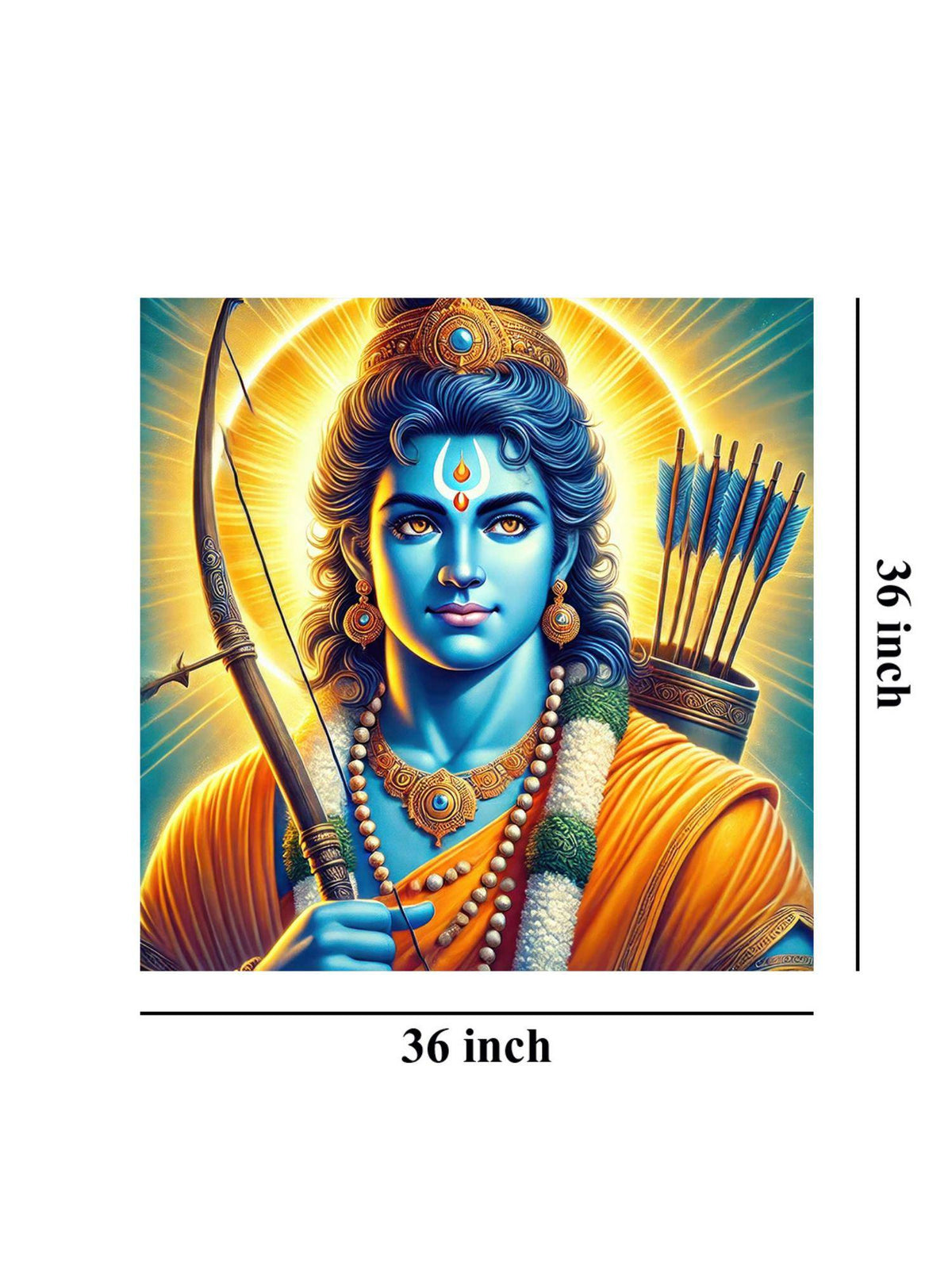 999Store Vibrant Lord Rama Canvas Painting