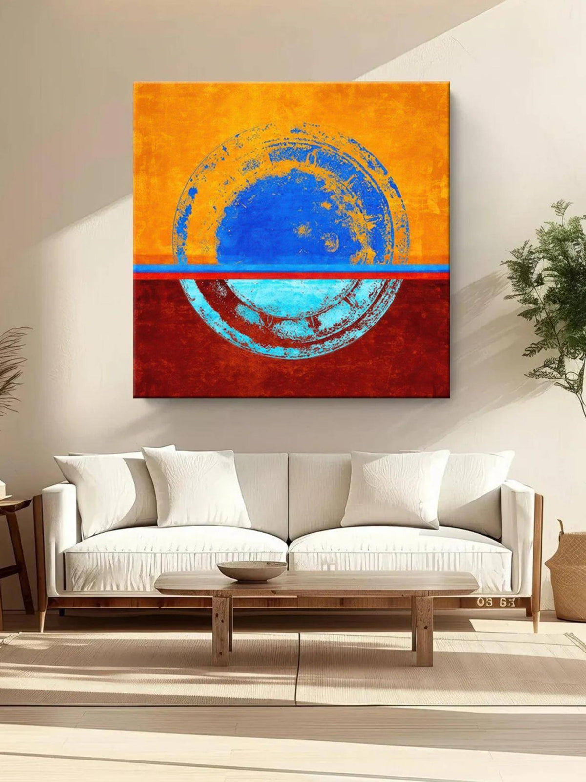 999Store Modern Art With Blue And Orange Hues For Stylish Home And Office Wall Decor