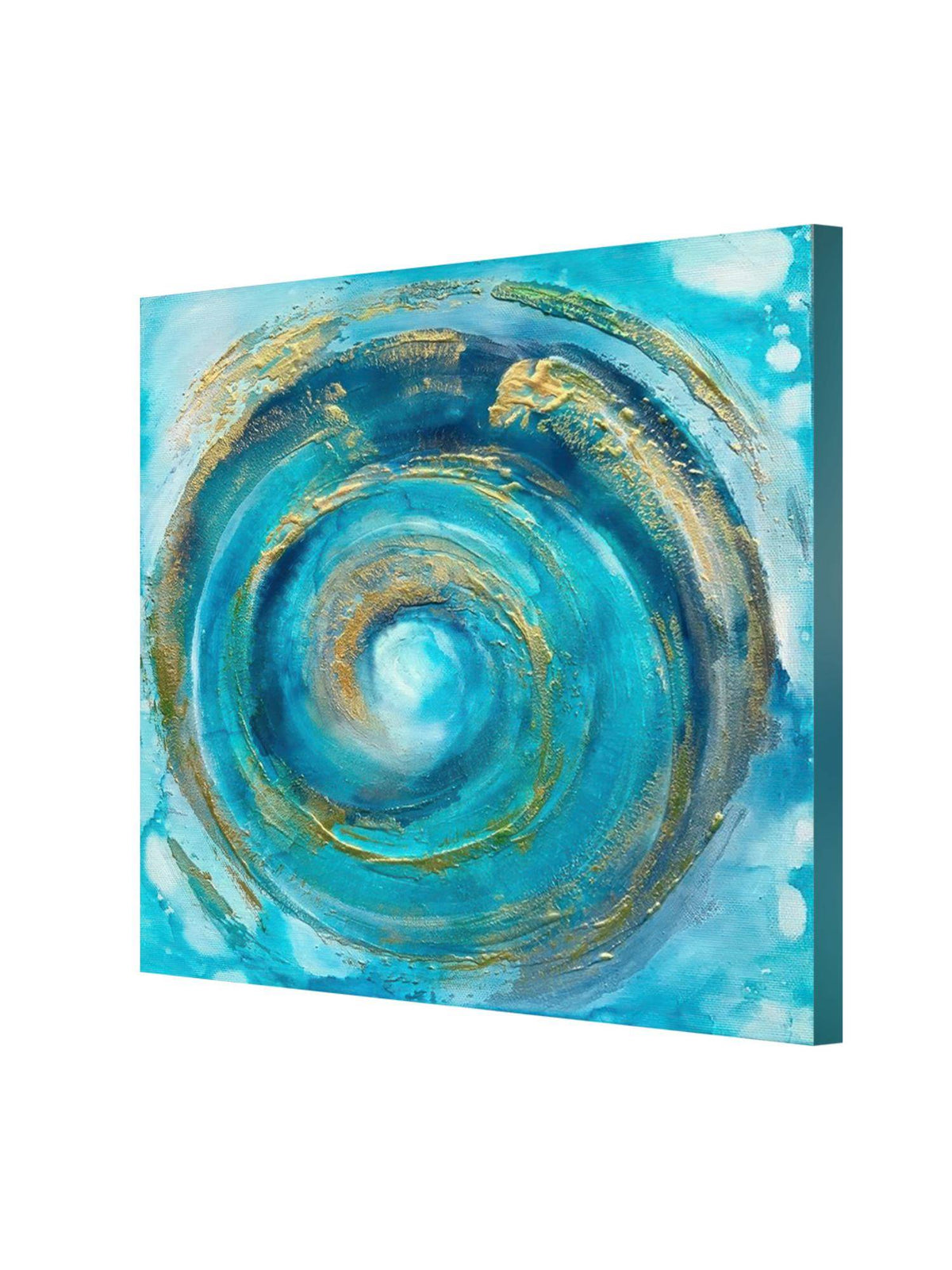 999Store Dynamic Abstract Art In Blue And Gold For Contemporary Living Spaces And Office Decor