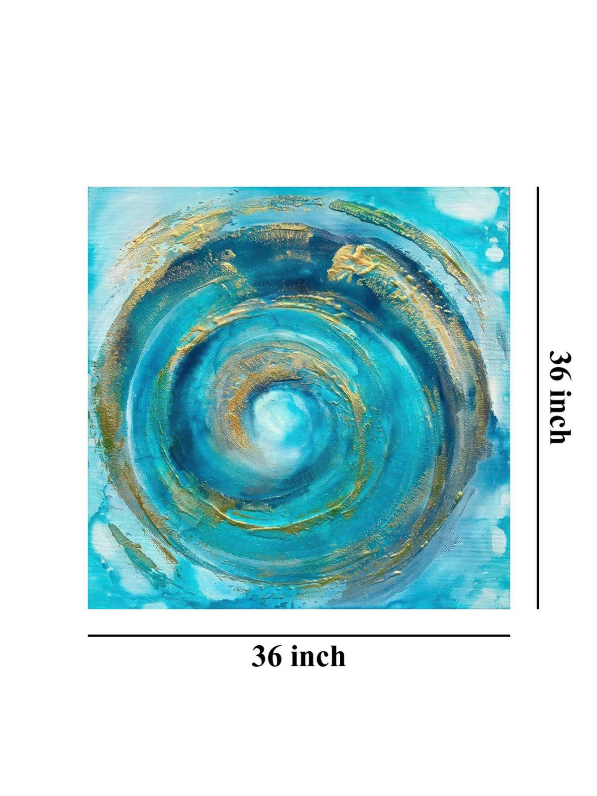 999Store Dynamic Abstract Art In Blue And Gold For Contemporary Living Spaces And Office Decor