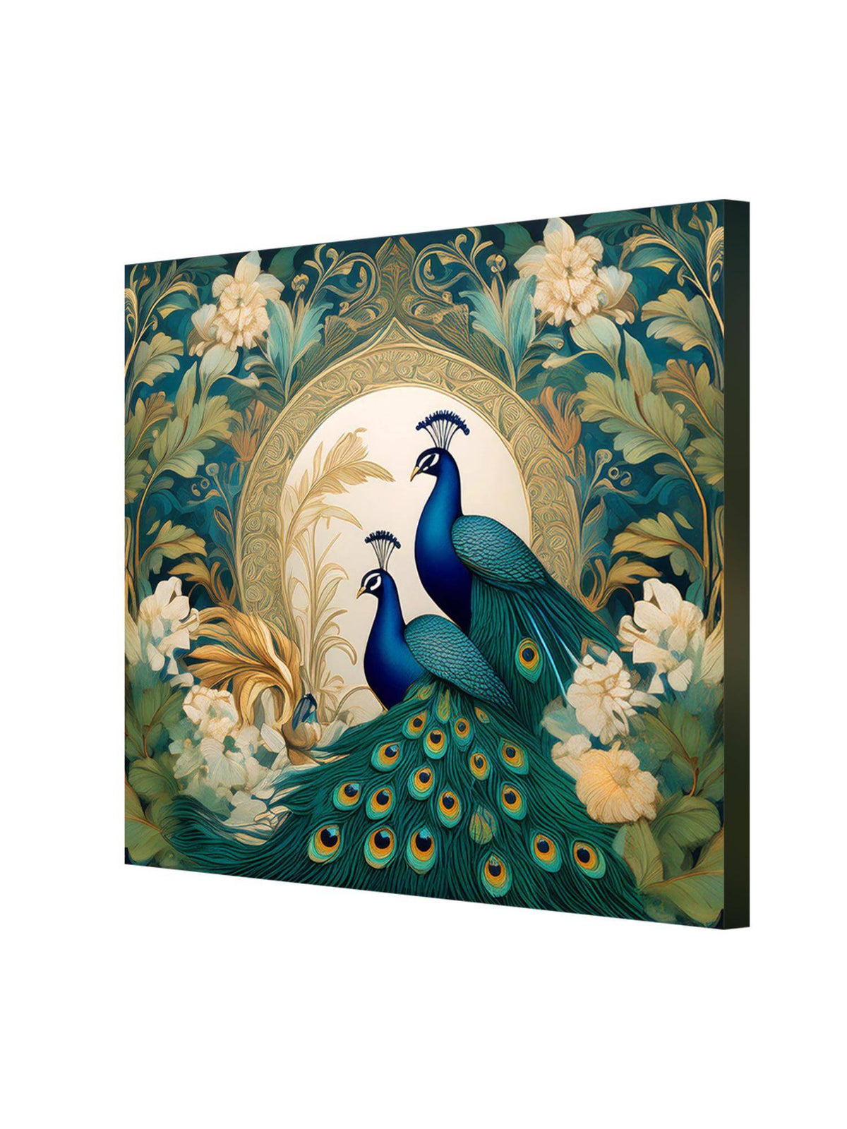 999Store Majestic Peacocks In Bloom: Elegant Nature-Inspired Canvas Painting