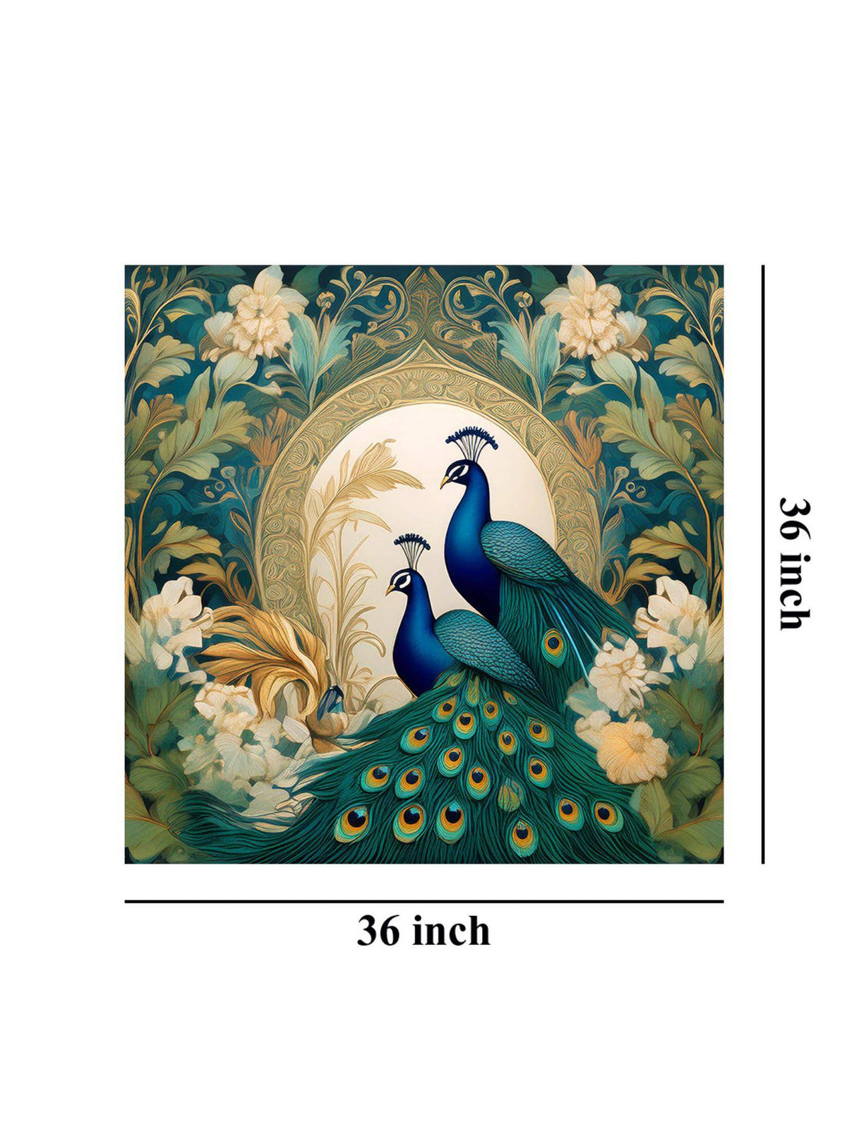 999Store Majestic Peacocks In Bloom: Elegant Nature-Inspired Canvas Painting
