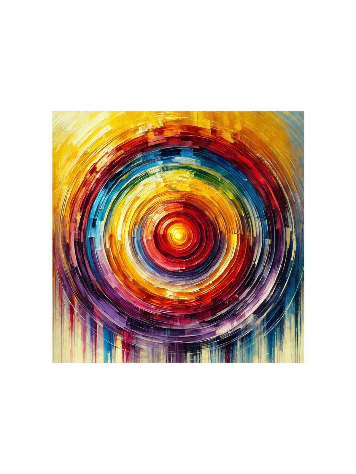 999Store Radiant Spectrum: A Colourful Abstract Circle Canvas Painting