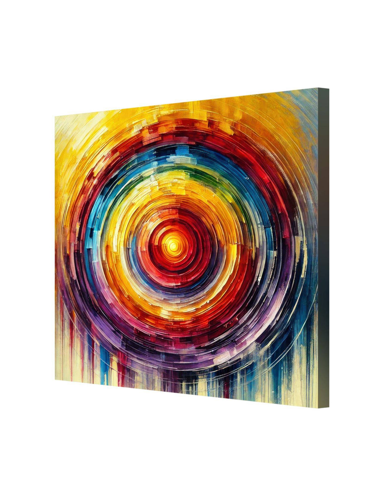999Store Radiant Spectrum: A Colourful Abstract Circle Canvas Painting