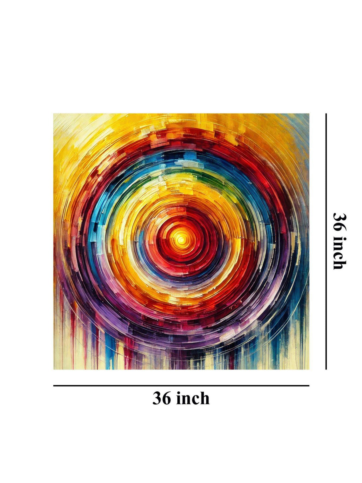999Store Radiant Spectrum: A Colourful Abstract Circle Canvas Painting