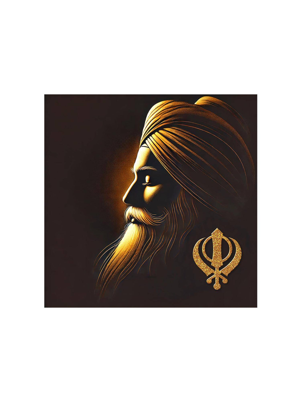 999Store Sikh Guru Silhouette: A Profound Canvas Painting