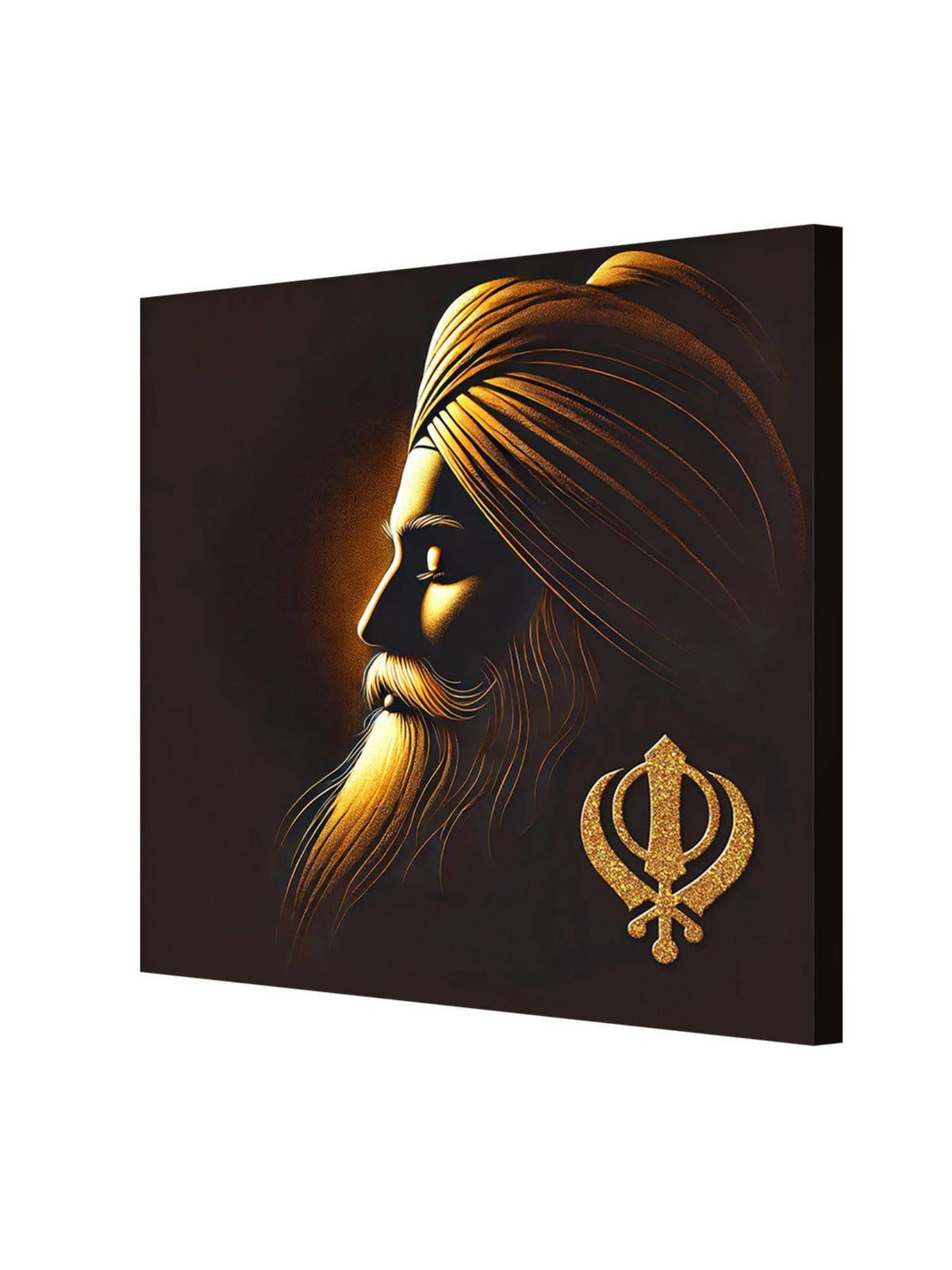 999Store Sikh Guru Silhouette: A Profound Canvas Painting