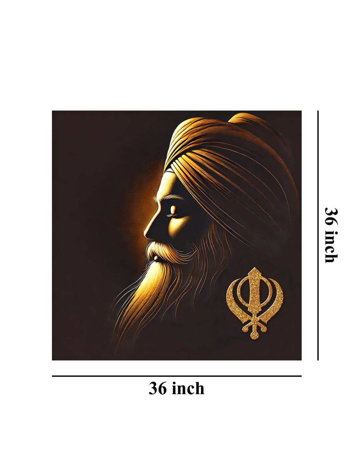 999Store Sikh Guru Silhouette: A Profound Canvas Painting
