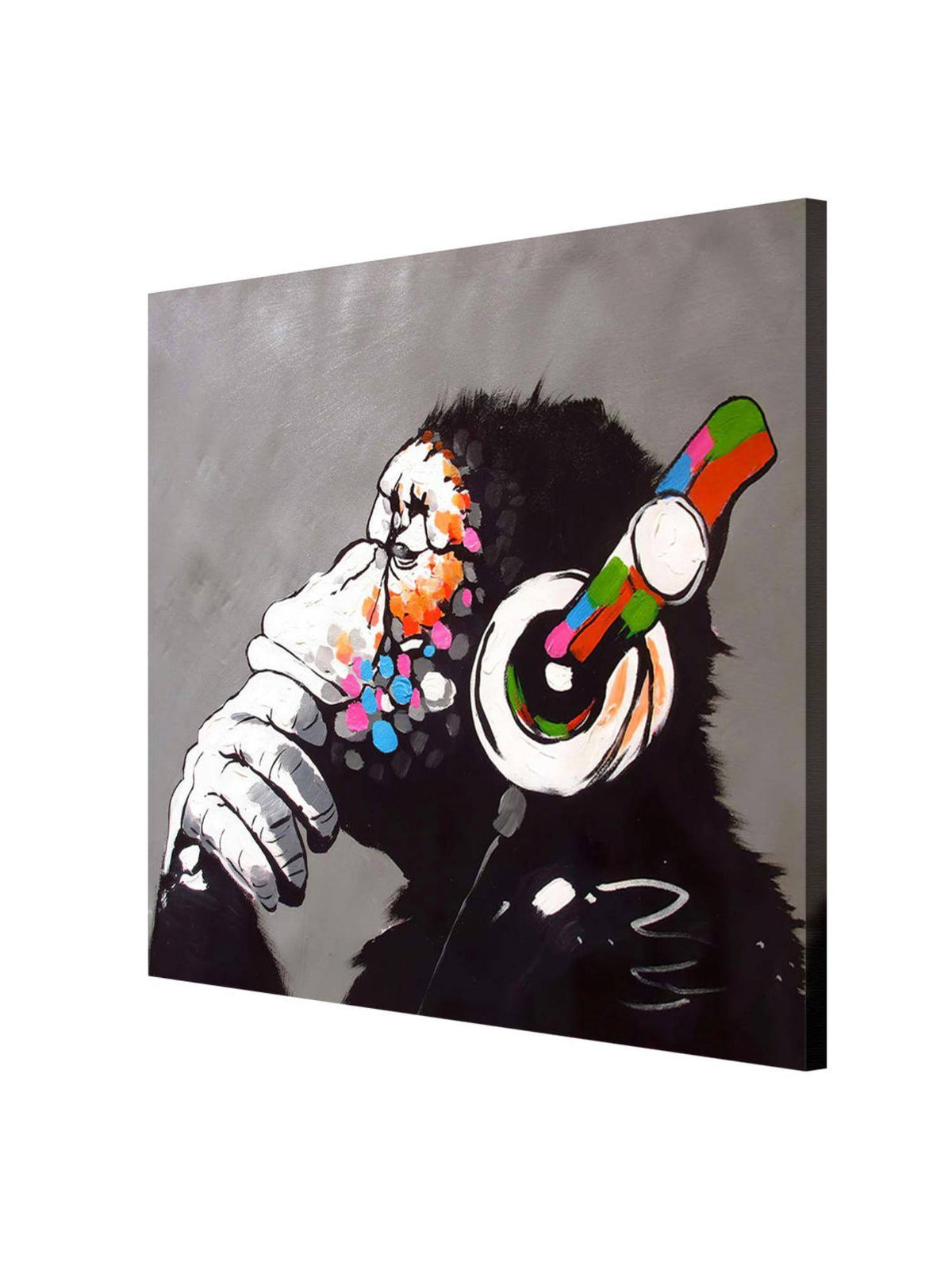 999Store Quirky Monkey With Headphones Canvas-Wrapped Painting Fun Art For Modern Interiors