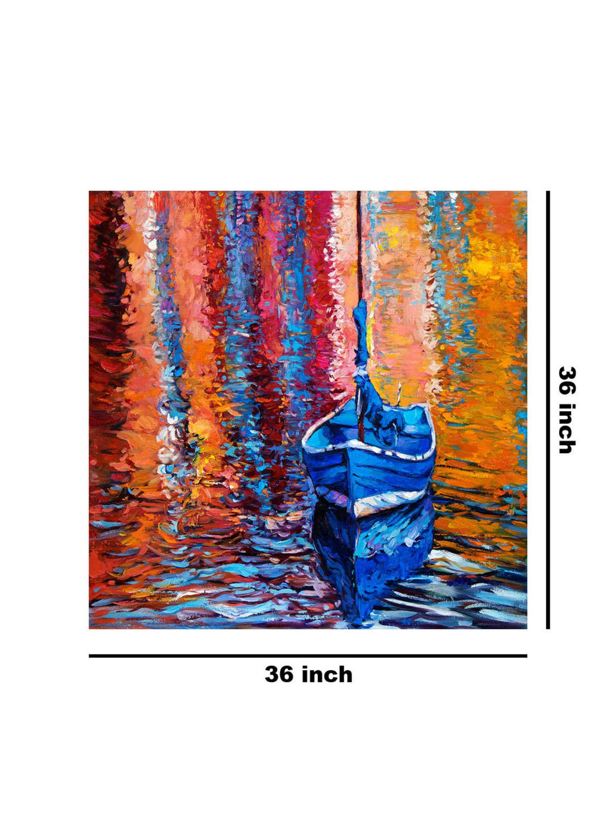 999Store Blue Boat Reflections Canvas-Wrapped Painting Brighten Up Any Room