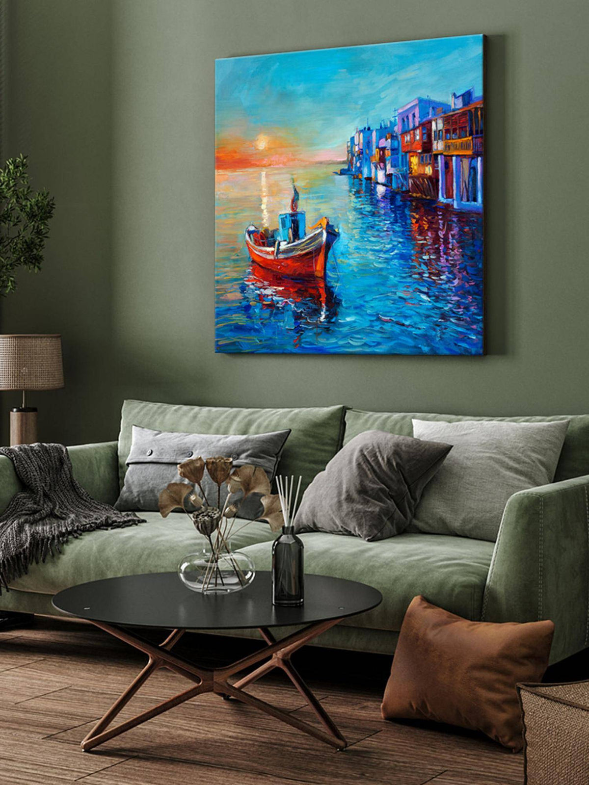 999Store Seaside Sunset Canvas-Wrapped Painting Elegant Art For Relaxing Spaces