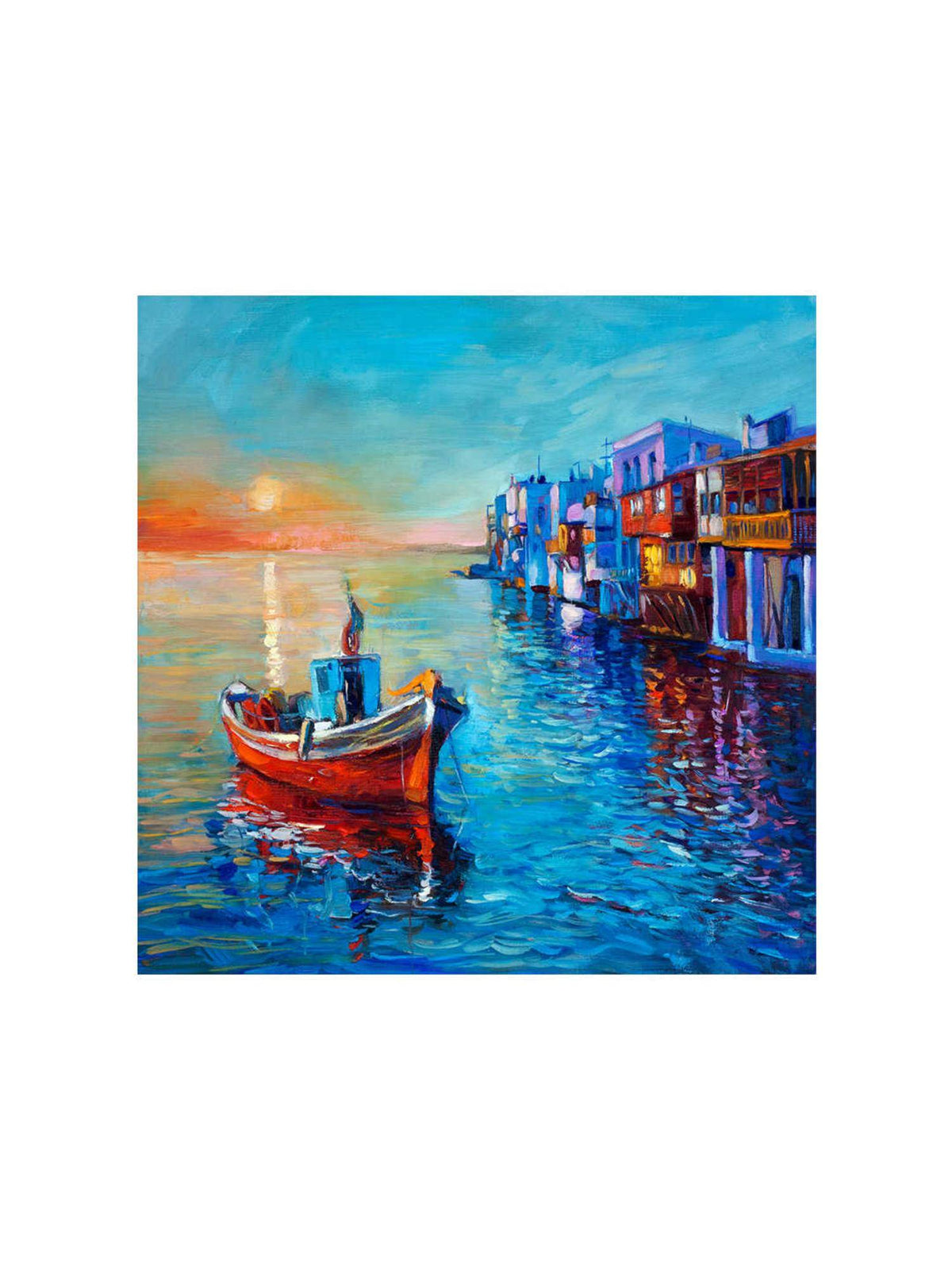 999Store Seaside Sunset Canvas-Wrapped Painting Elegant Art For Relaxing Spaces