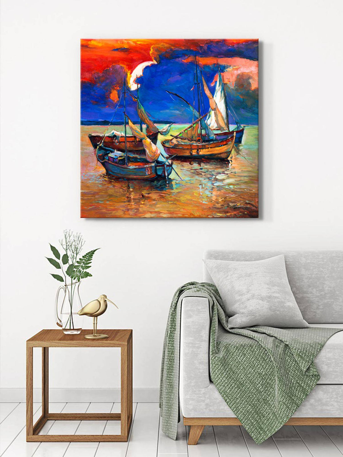 999Store Boats At Twilight Canvas-Wrapped Painting · Free Size