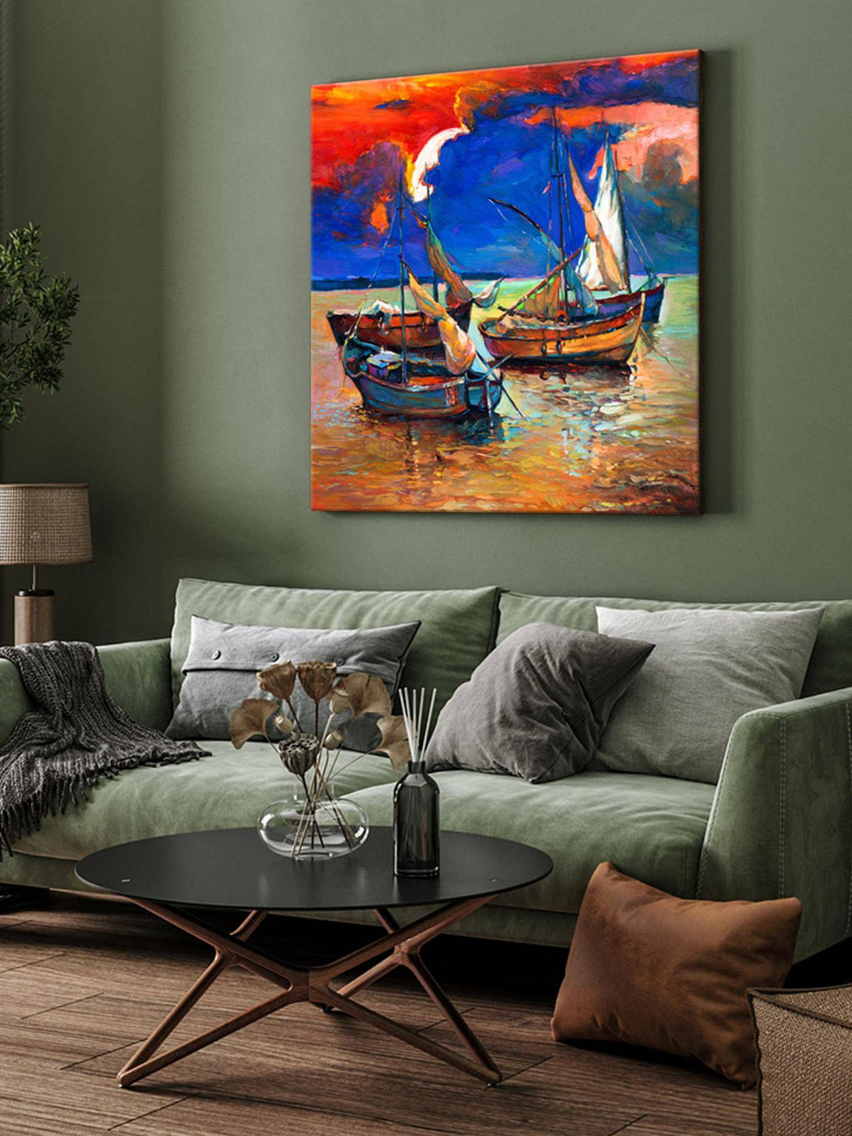 999Store Boats At Twilight Canvas-Wrapped Painting · Free Size