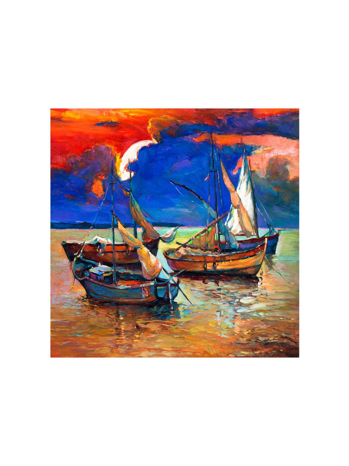 999Store Boats At Twilight Canvas-Wrapped Painting