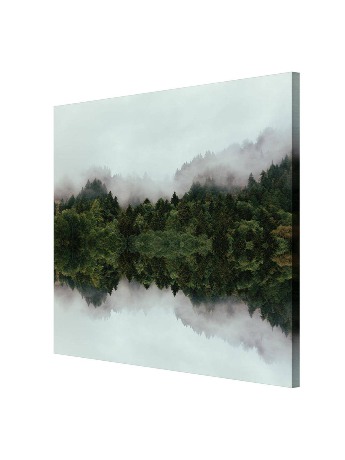 999Store Misty Forest Reflection Canvas-Wrapped Painting