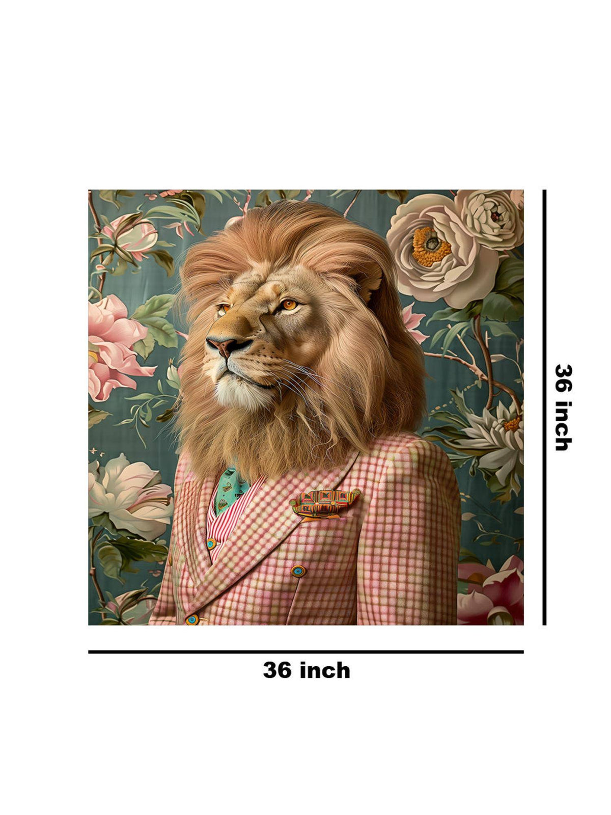 999Store Lion In Checkered Suit Canvas-Wrapped Painting