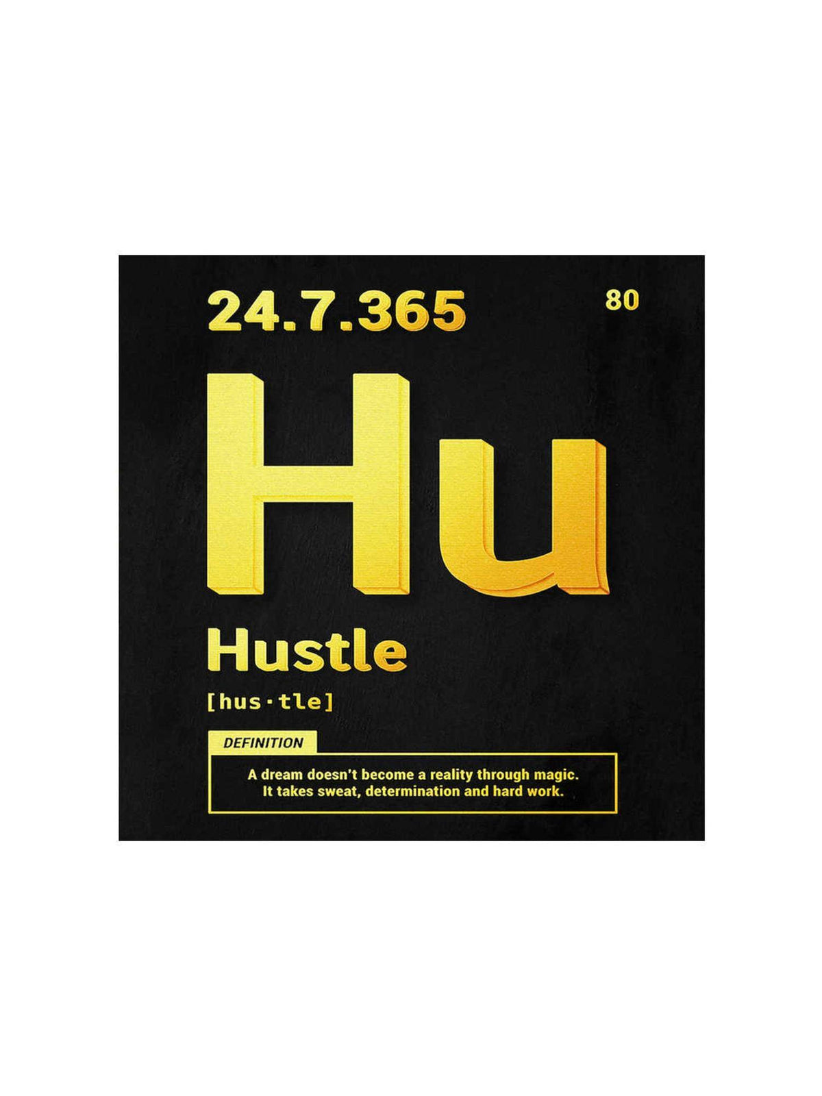 999Store Motivational 'Hustle' Typography Canvas-Wrapped Painting