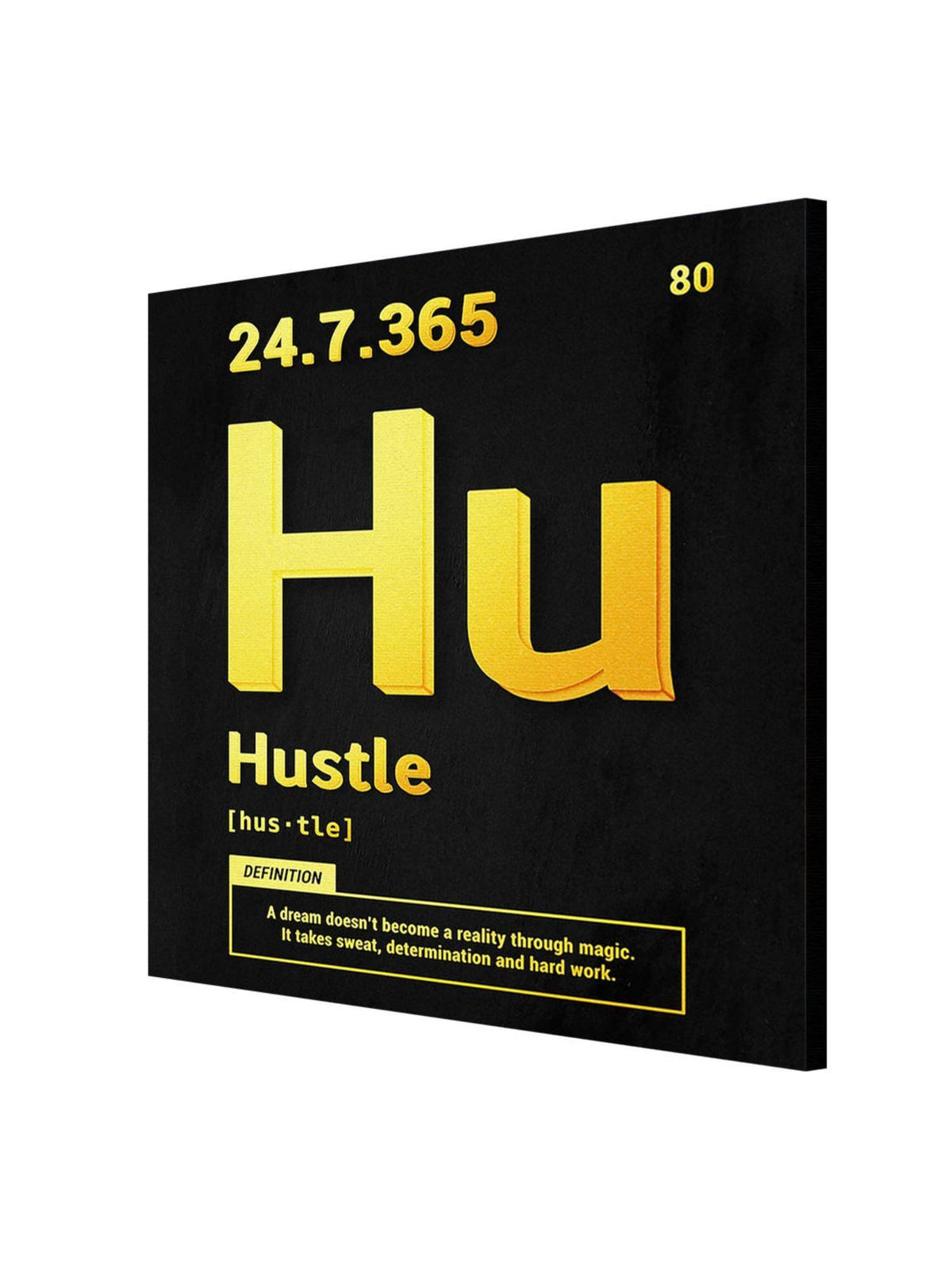 999Store Motivational 'Hustle' Typography Canvas-Wrapped Painting