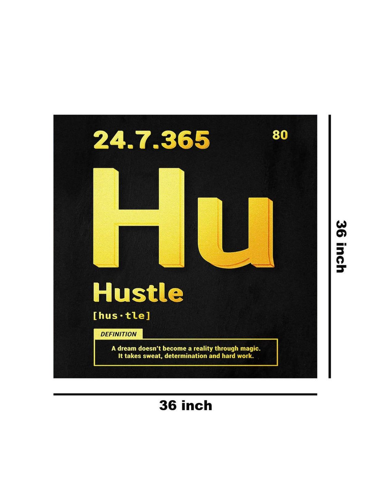 999Store Motivational 'Hustle' Typography Canvas-Wrapped Painting