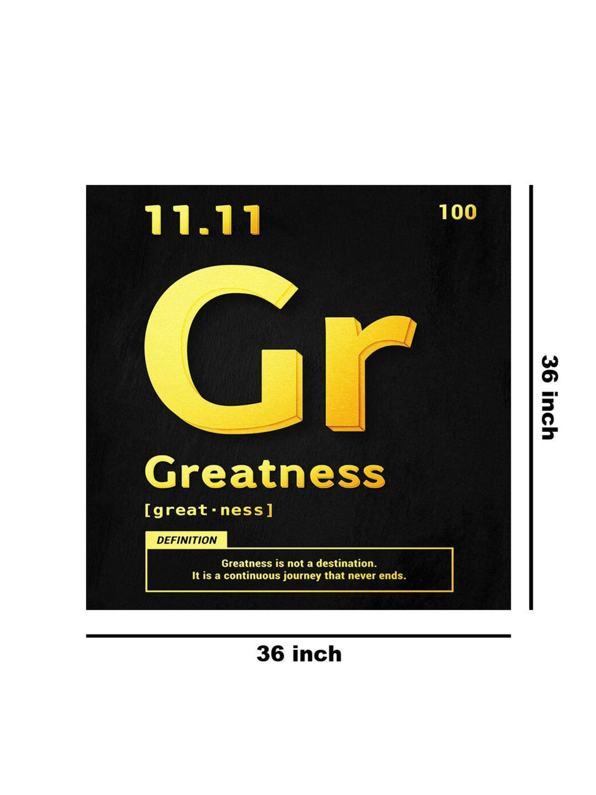 999Store Inspirational 'Greatness' Typography Canvas-Wrapped Painting