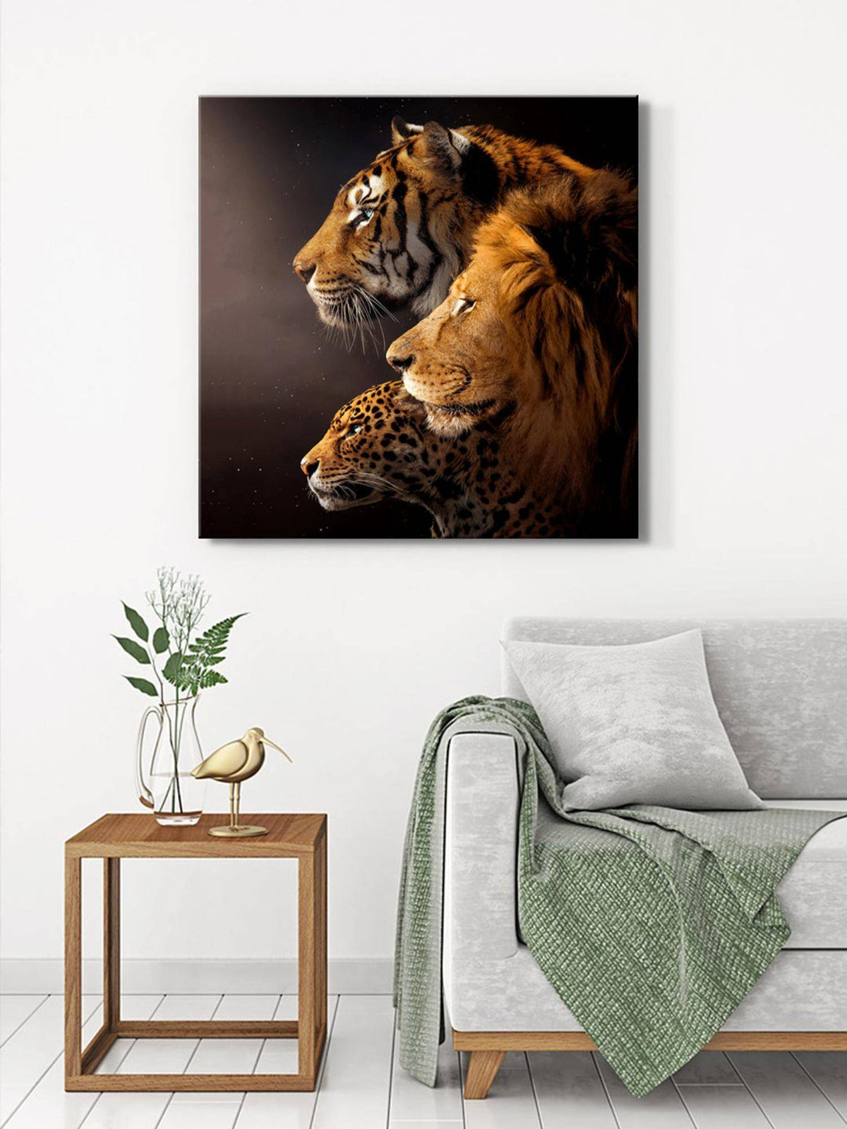 999Store Big Cats Trio Canvas-Wrapped Painting
