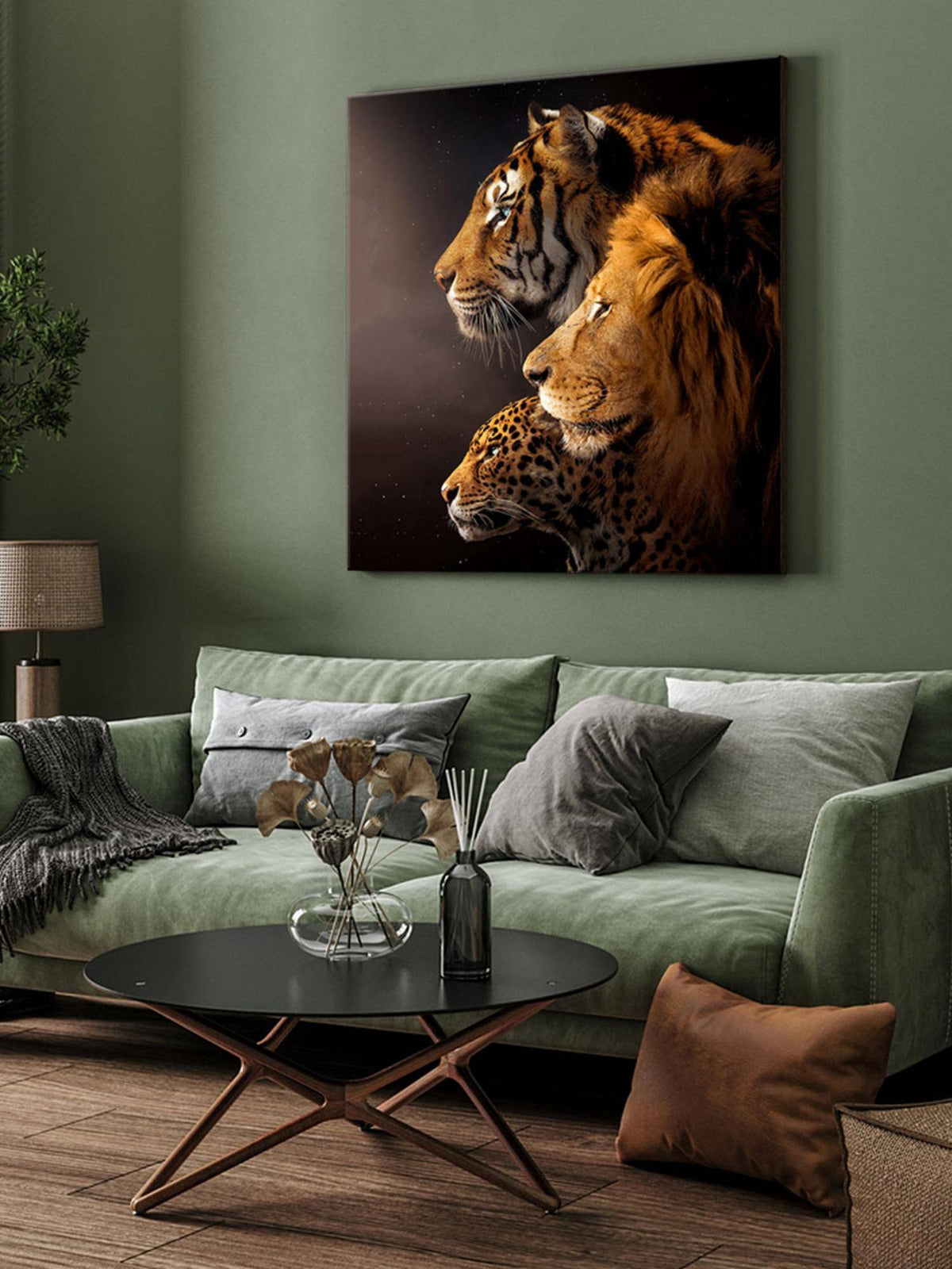 999Store Big Cats Trio Canvas-Wrapped Painting · Free Size
