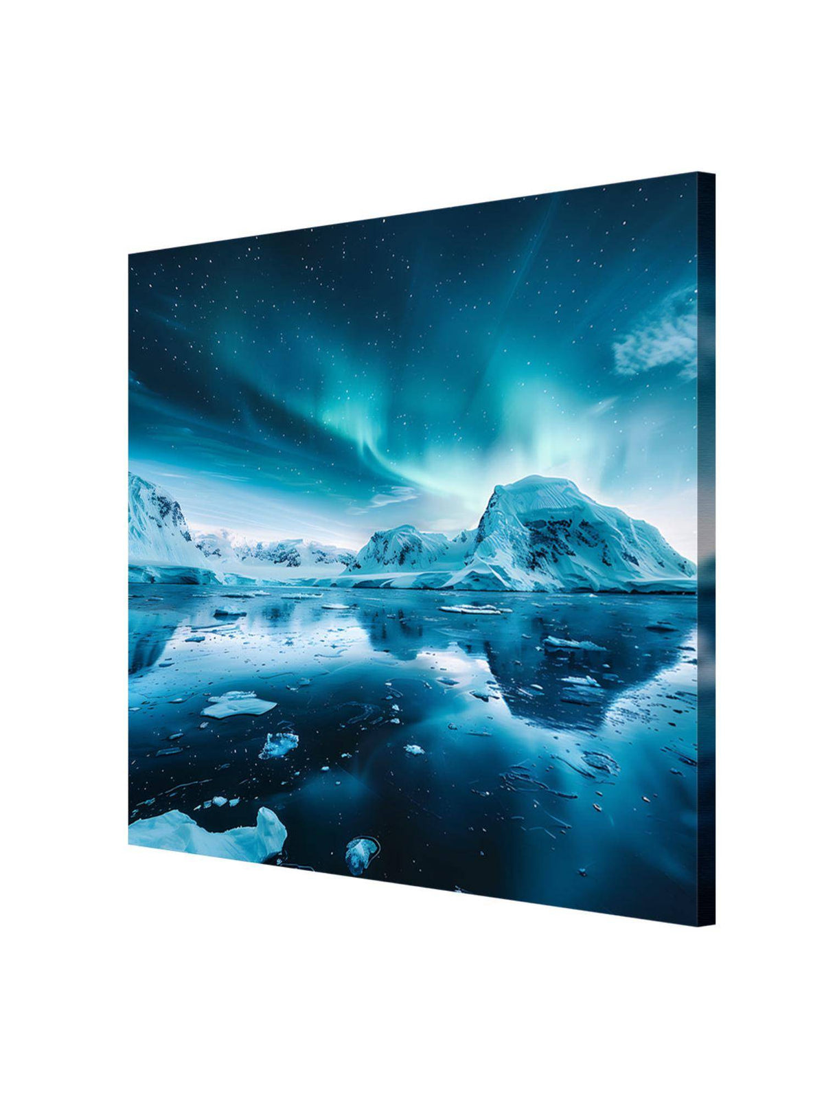 999Store Northern Lights Reflected In Water Canvas-Wrapped Painting