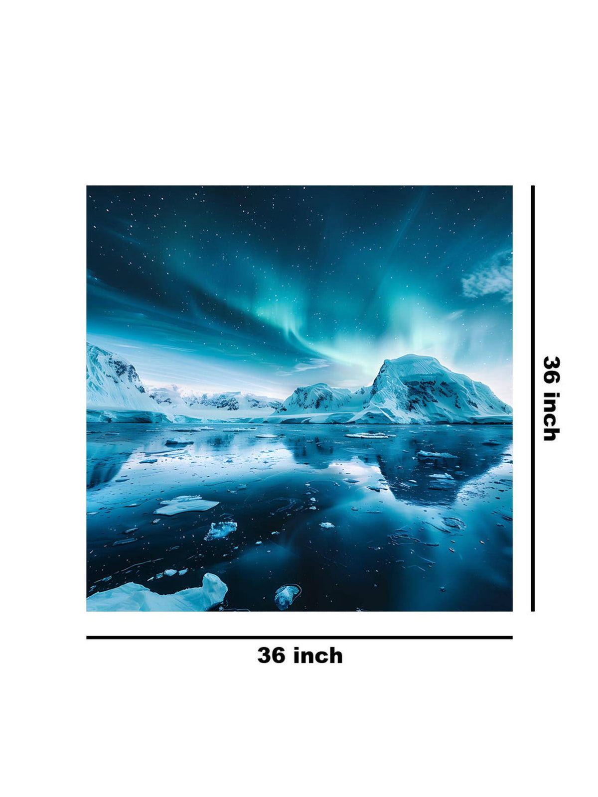 999Store Northern Lights Reflected In Water Canvas-Wrapped Painting
