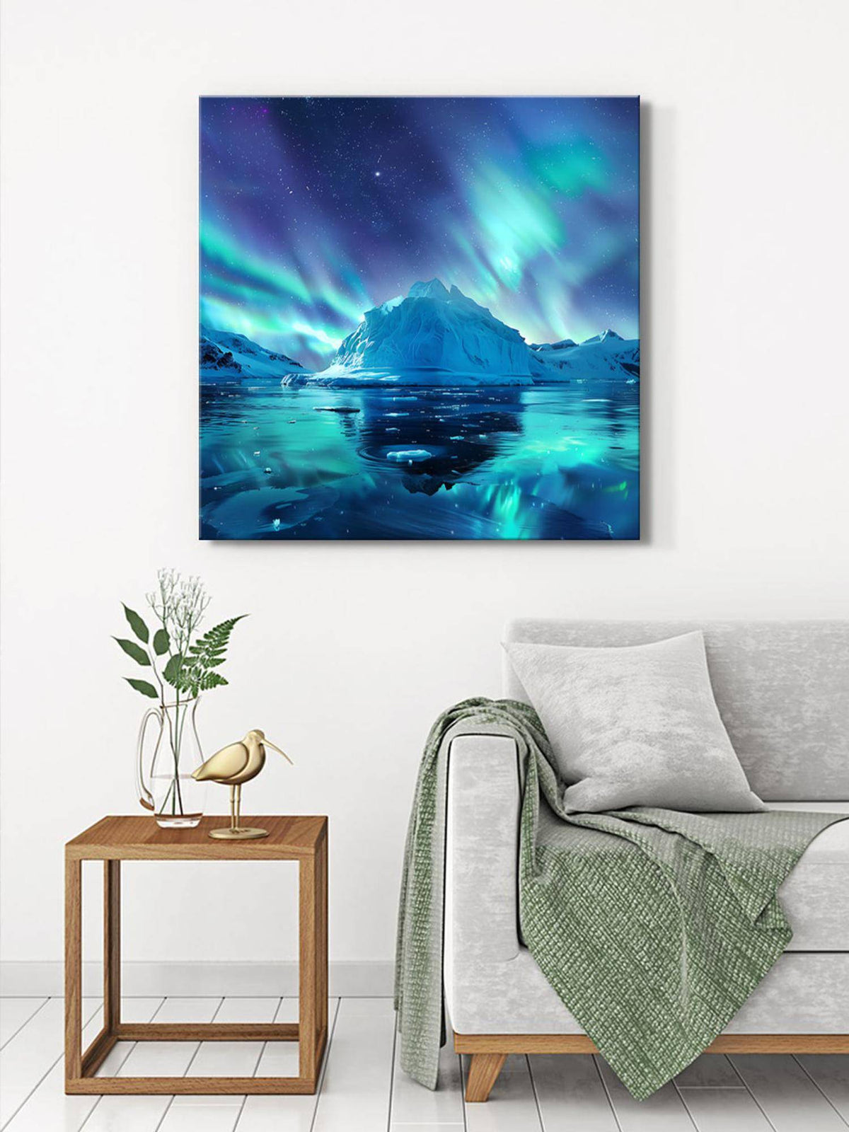 999Store Celestial Wolf Canvas-Wrapped Painting