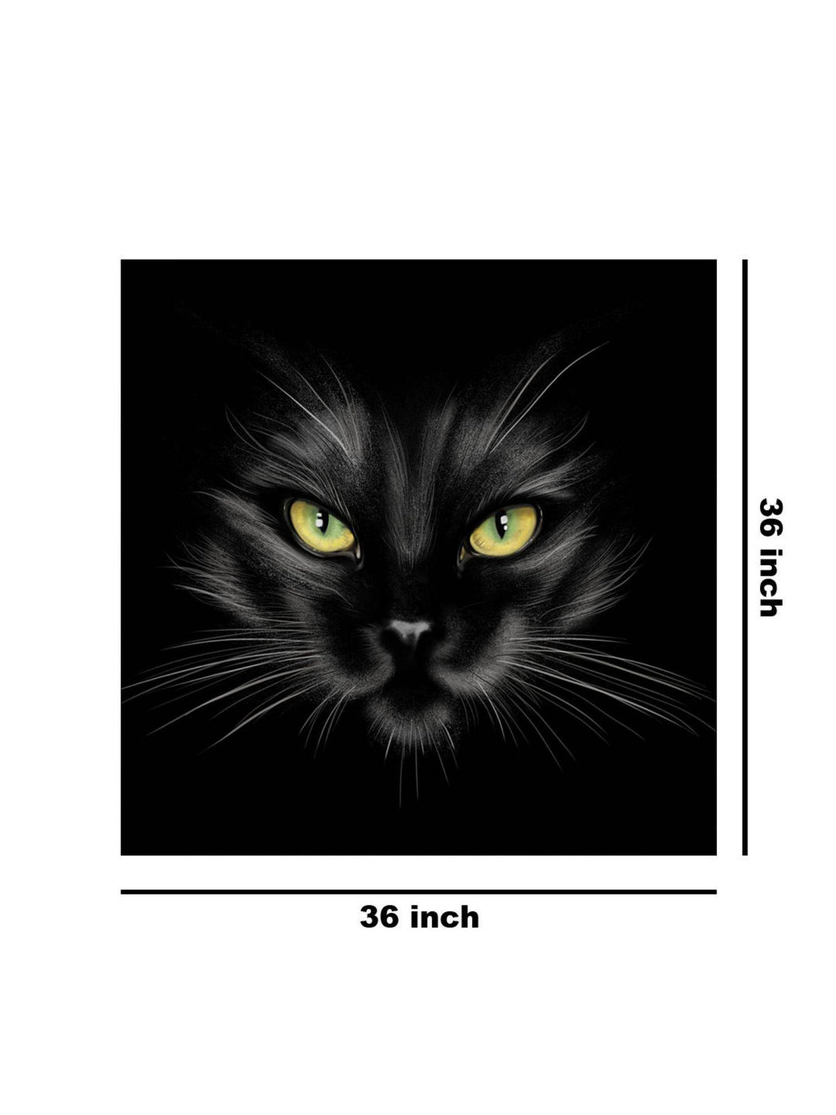999Store Mysterious Black Cat Canvas-Wrapped Painting