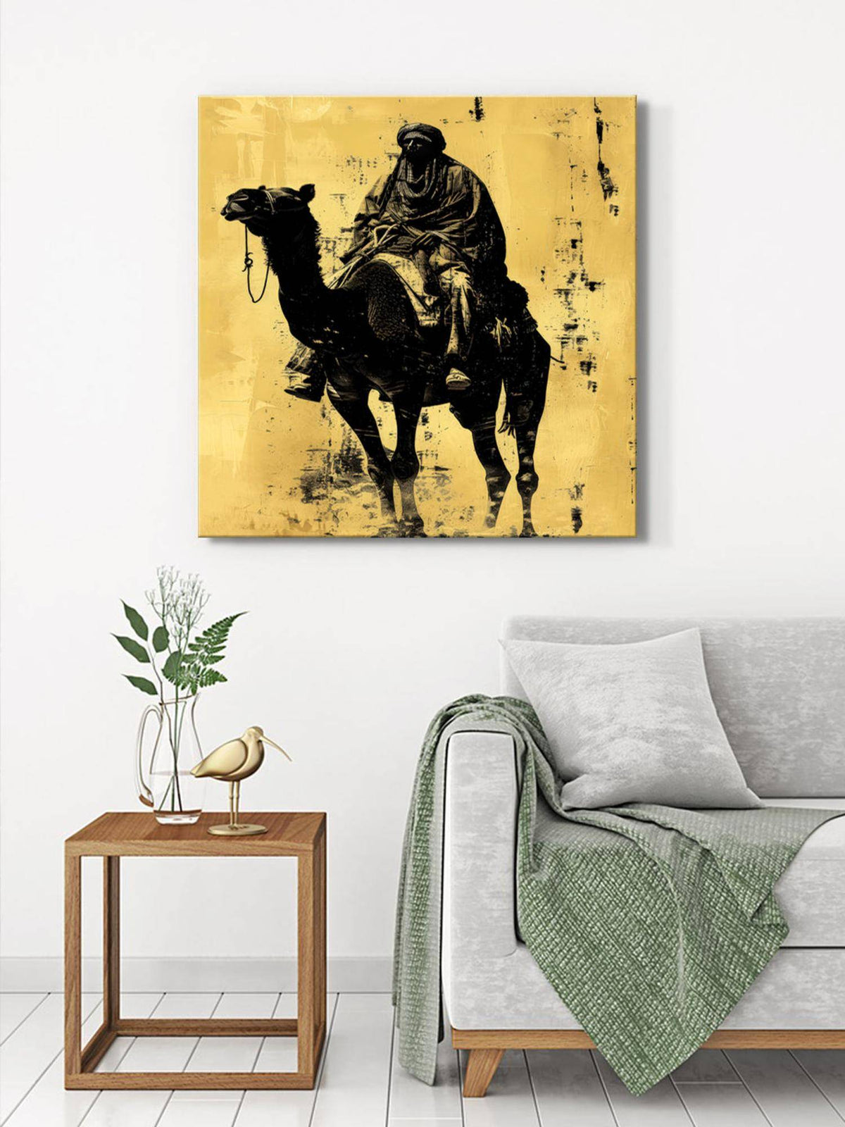999Store Camel Rider Canvas-Wrapped Painting