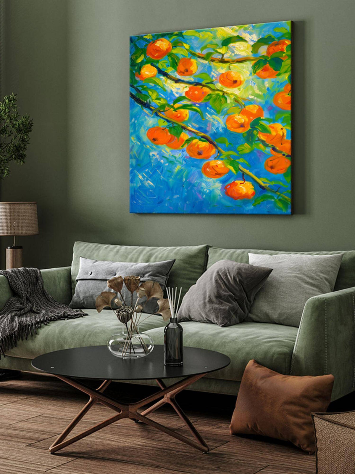 999Store Orange Orchard Canvas-Wrapped Painting