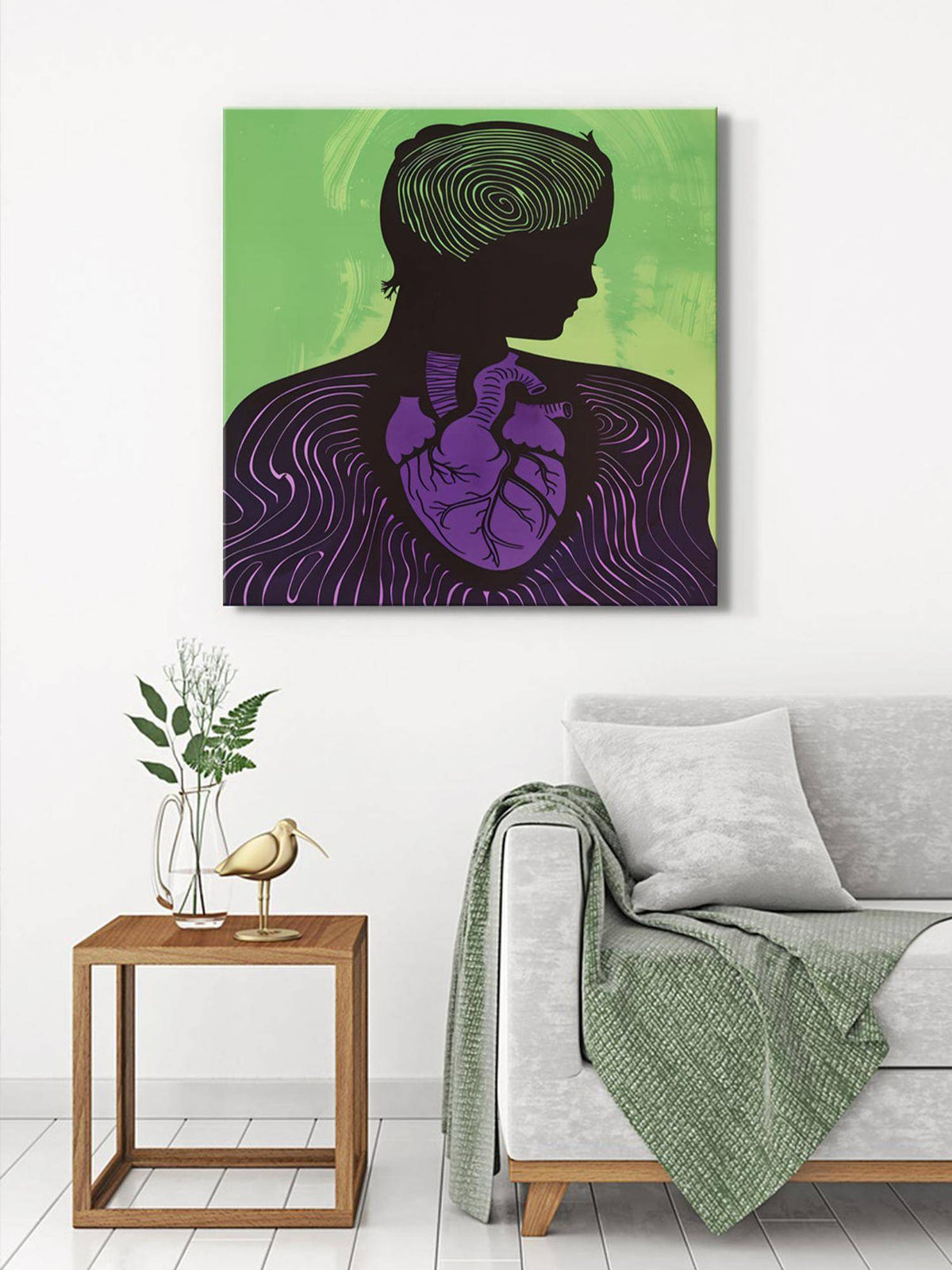 999Store Mystical Silhouette With Heart Canvas-Wrapped Painting