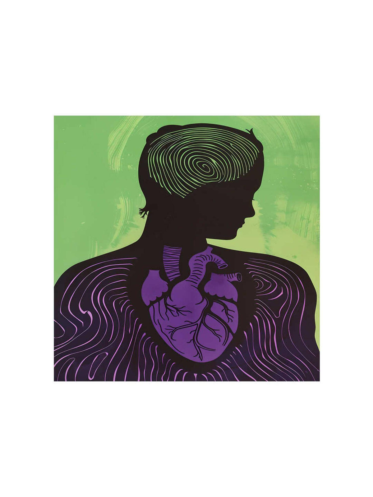 999Store Mystical Silhouette With Heart Canvas-Wrapped Painting