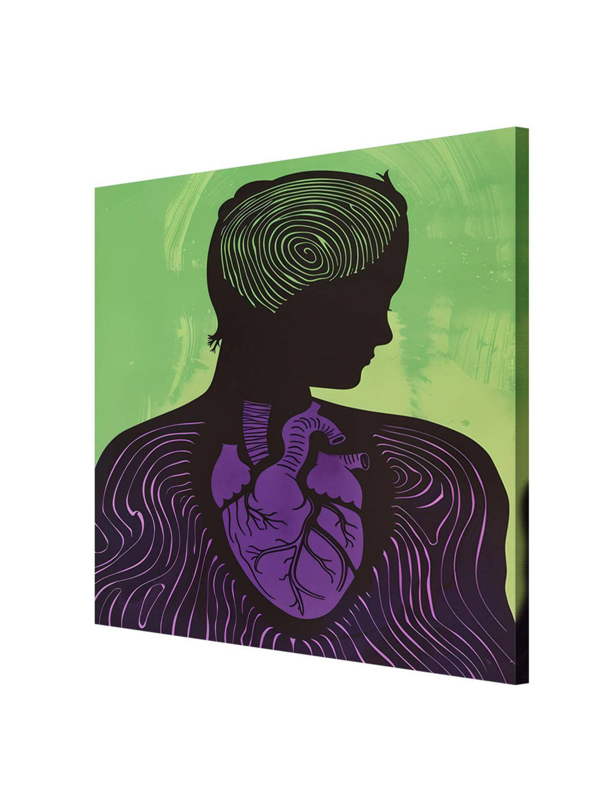 999Store Mystical Silhouette With Heart Canvas-Wrapped Painting