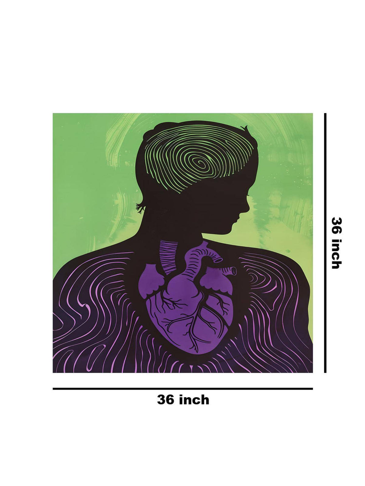 999Store Mystical Silhouette With Heart Canvas-Wrapped Painting