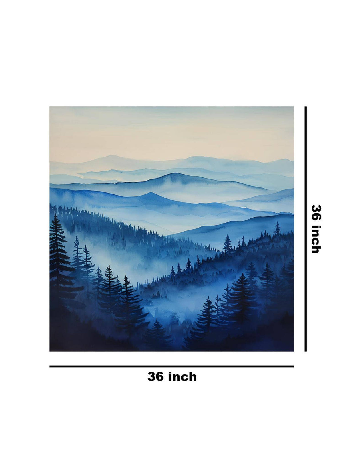 999Store Serene Blue Forest Canvas-Wrapped Painting