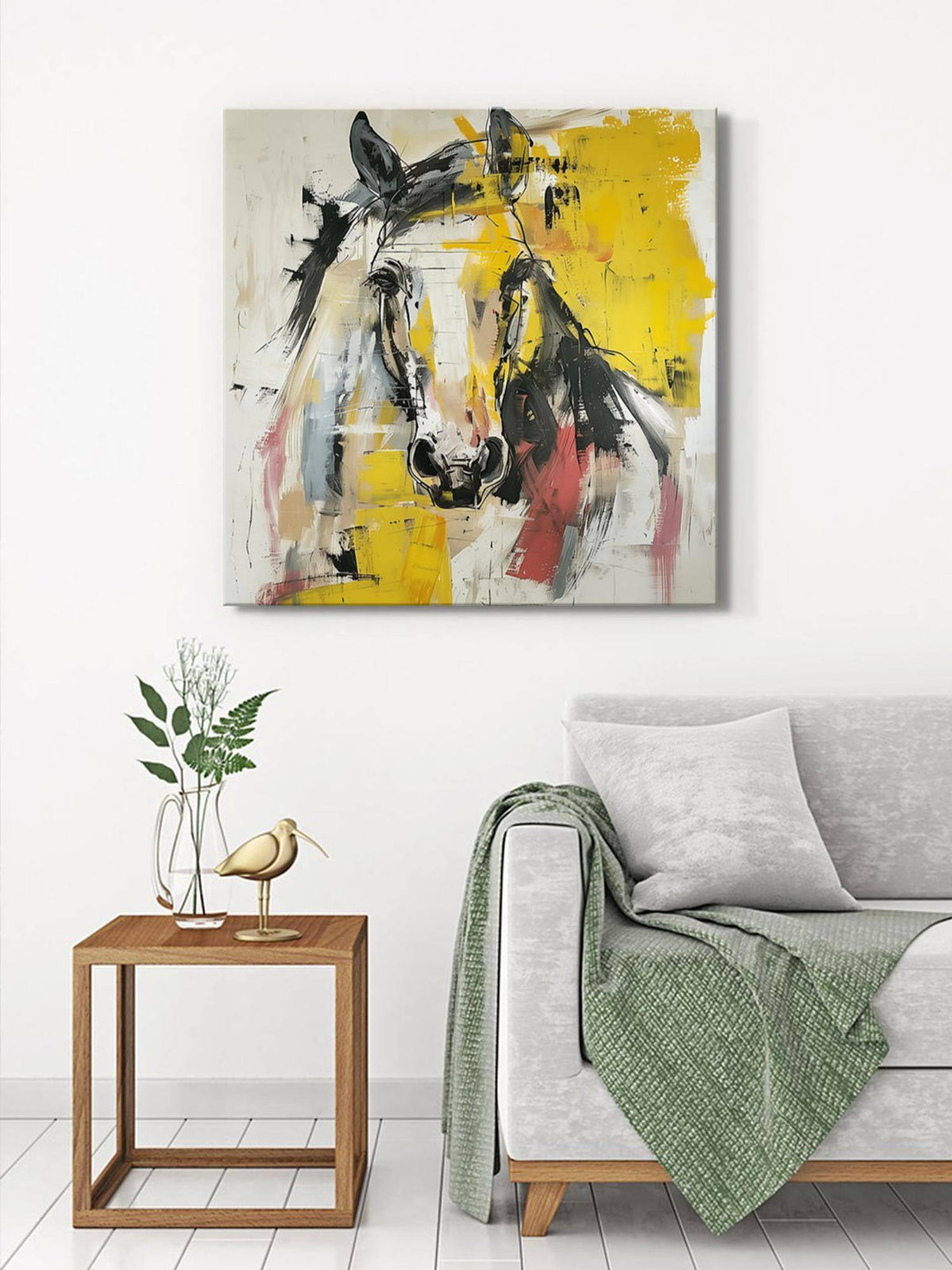 999Store Abstract Horse Canvas-Wrapped Painting · Free Size