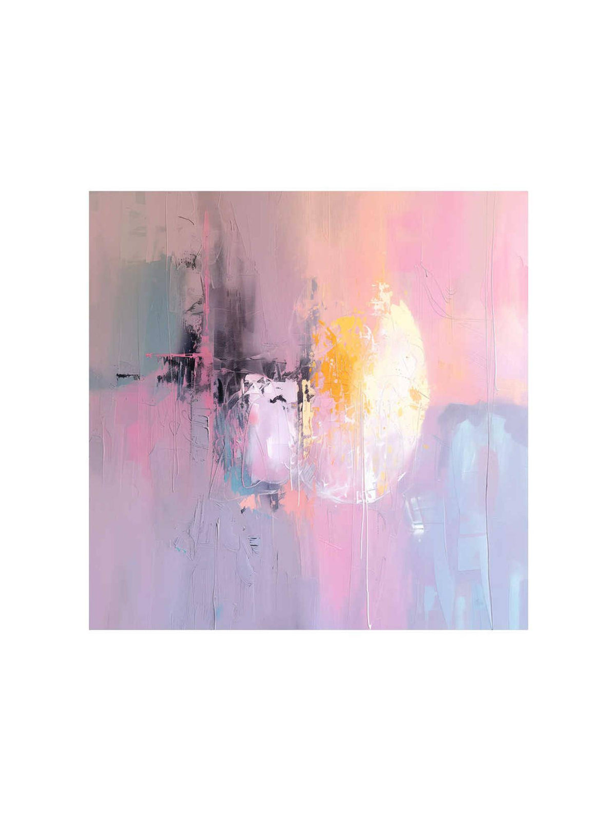 999Store Pastel Abstract Canvas-Wrapped Painting
