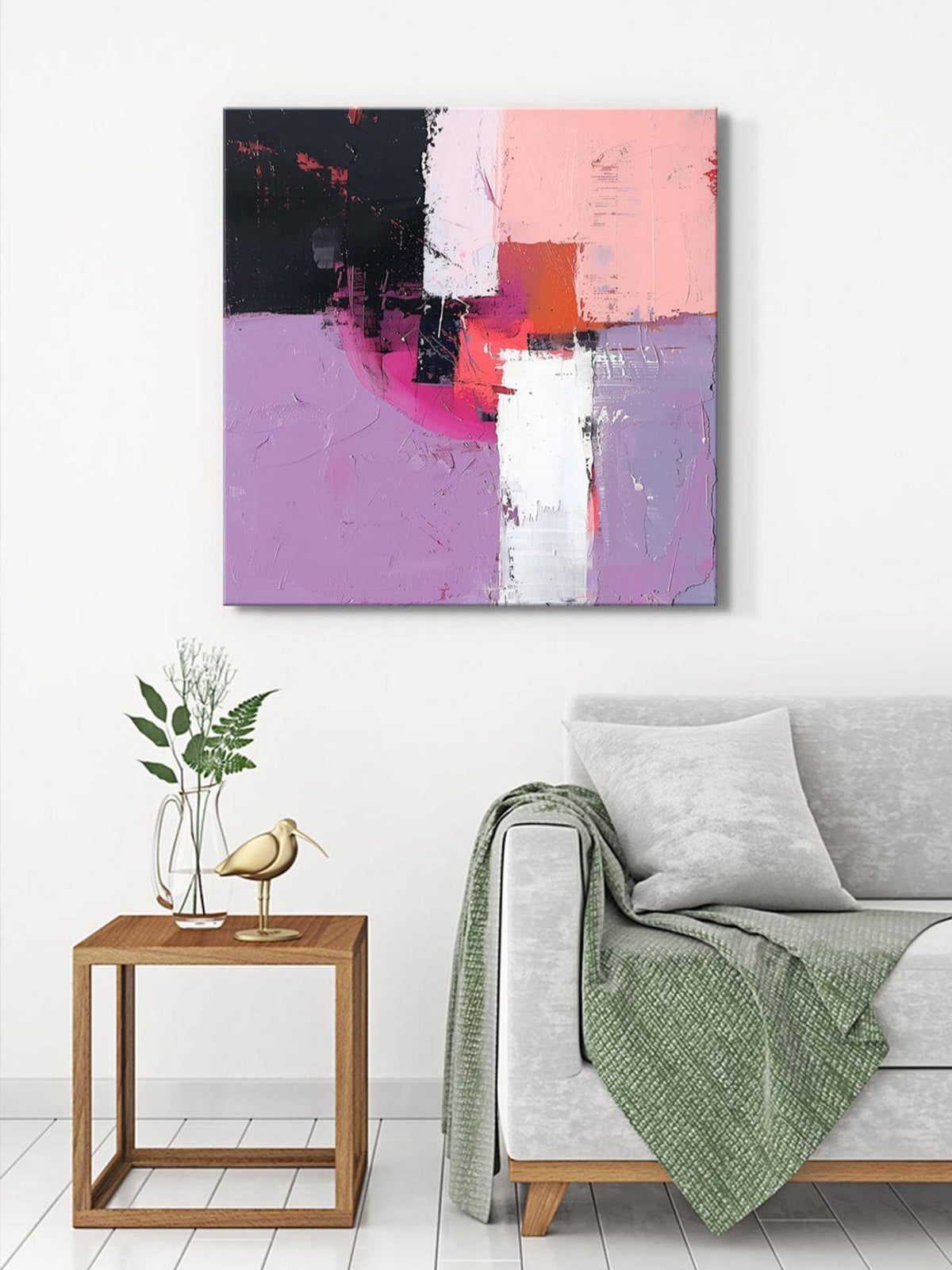 999Store Bold Geometric Abstract Canvas-Wrapped Painting