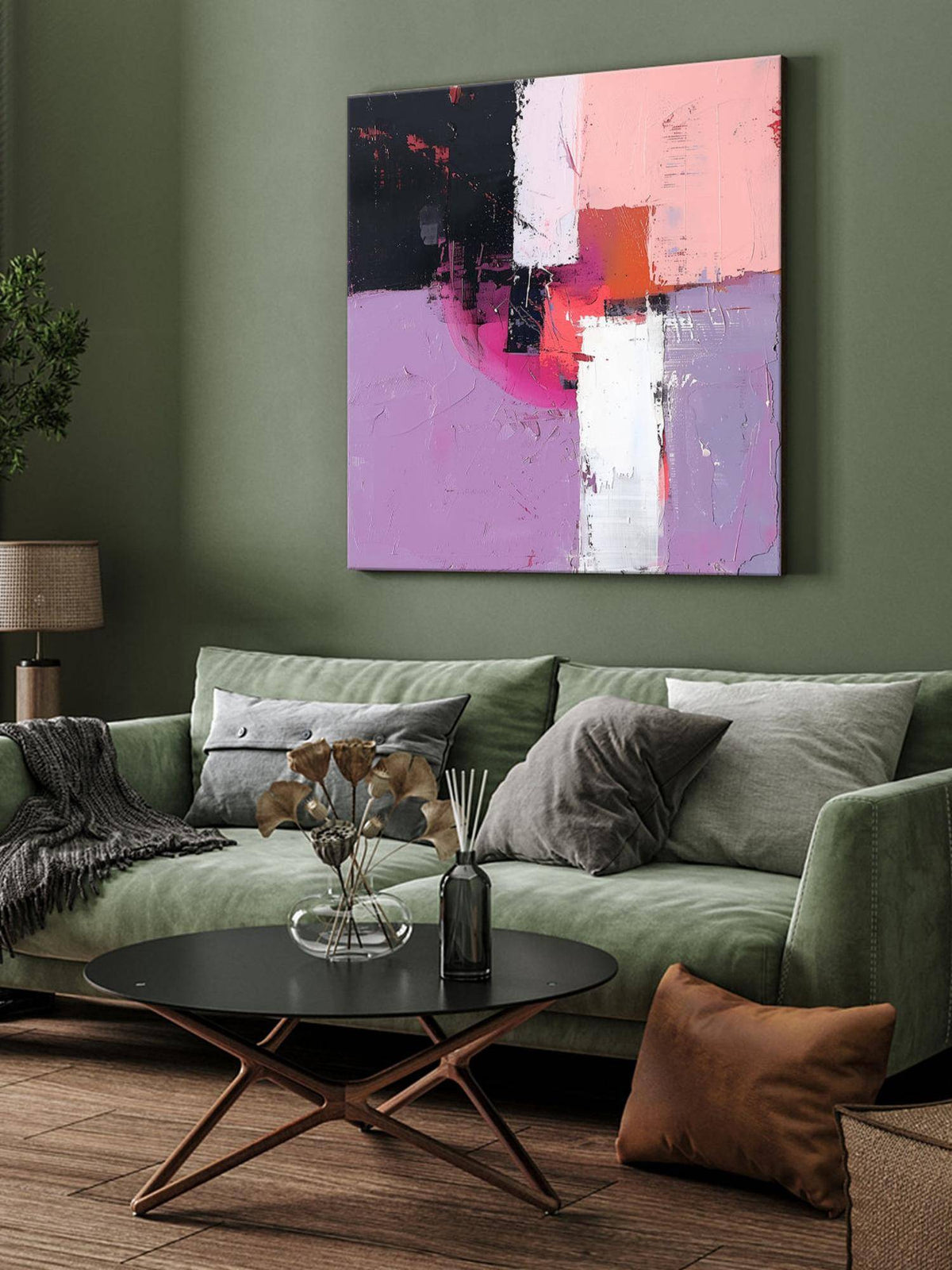 999Store Bold Geometric Abstract Canvas-Wrapped Painting · Free Size