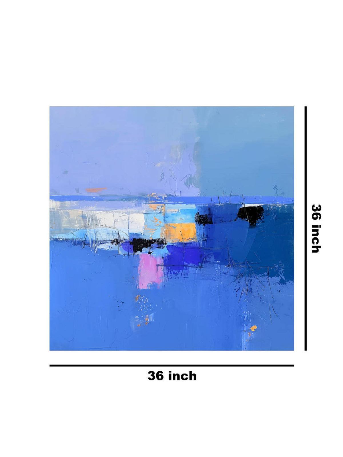 999Store Blue Serenity Abstract Canvas-Wrapped Painting