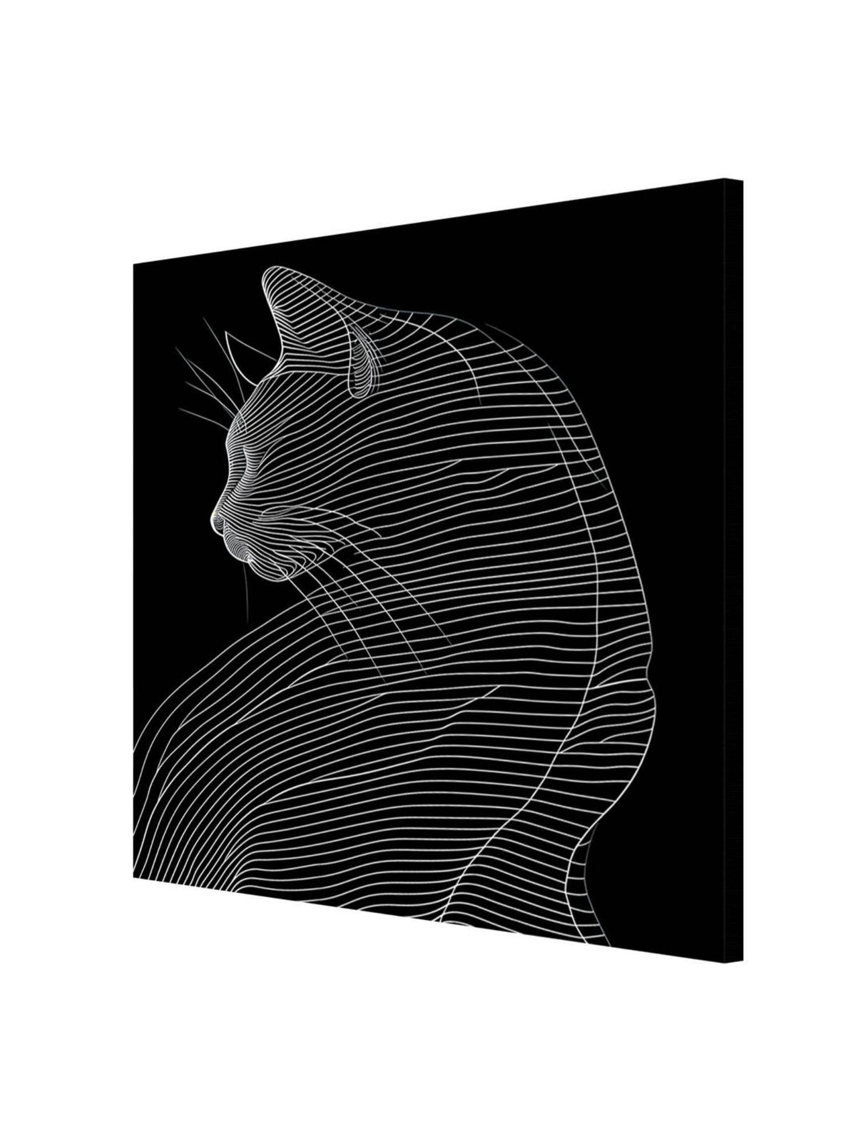 999Store Line Art Cat Canvas-Wrapped Painting