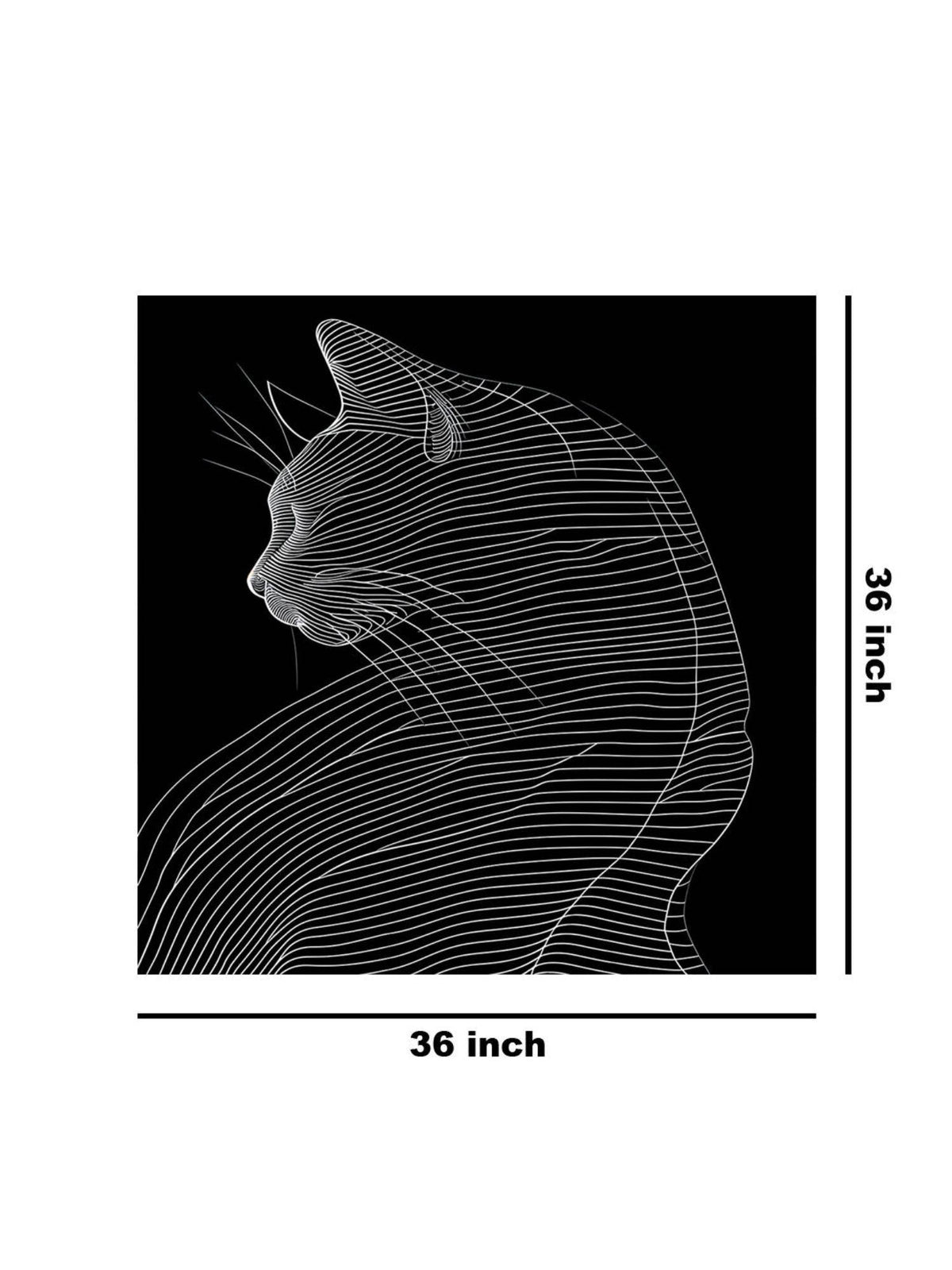 999Store Line Art Cat Canvas-Wrapped Painting