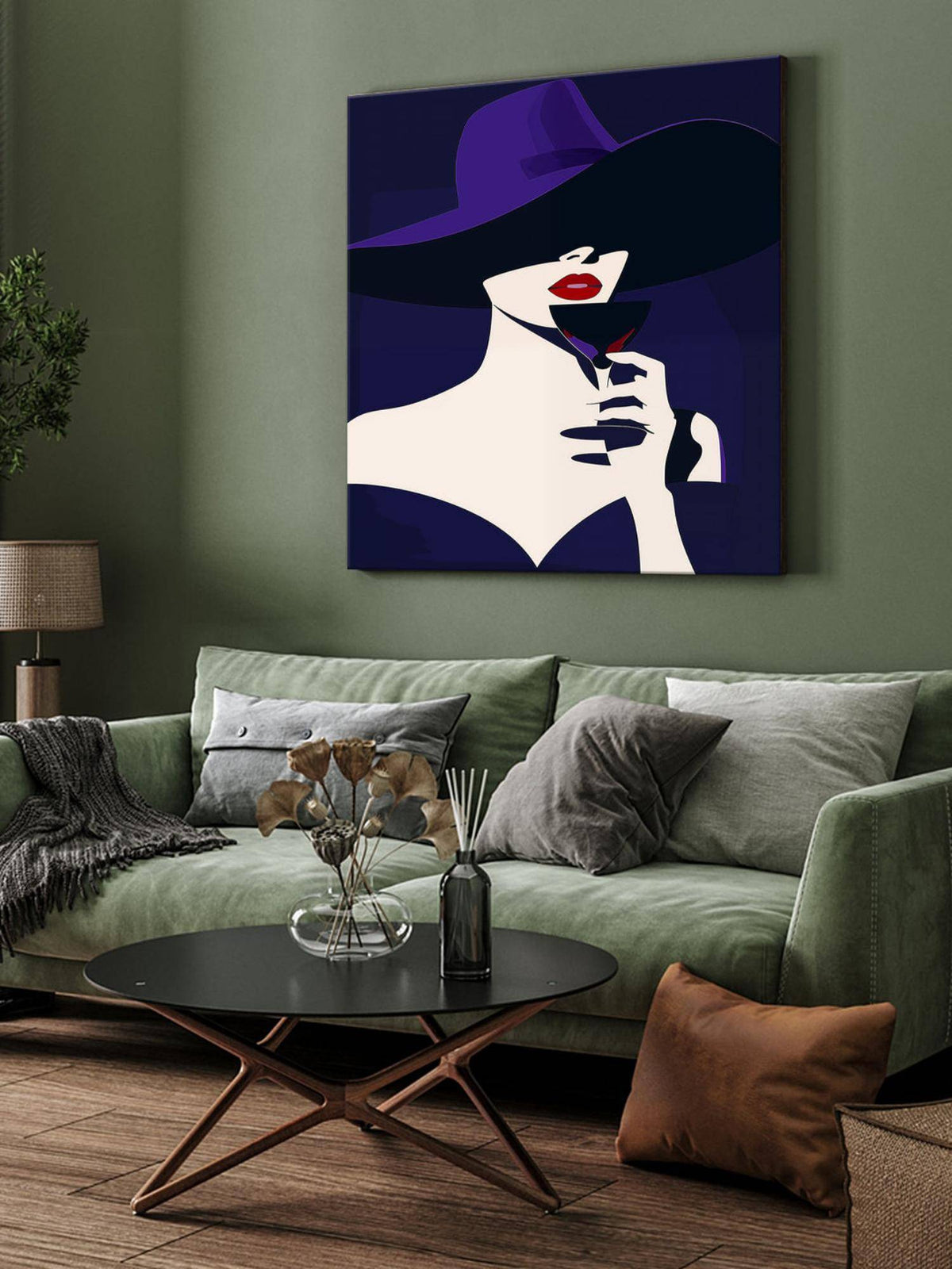 999Store Fashion Silhouette Canvas-Wrapped Painting